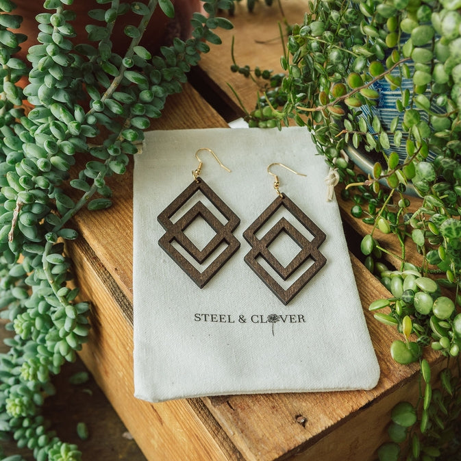 Dunvegan Diamonds Wooden Earring | Brown