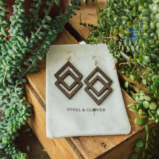 Dunvegan Diamonds Wooden Earring | Brown