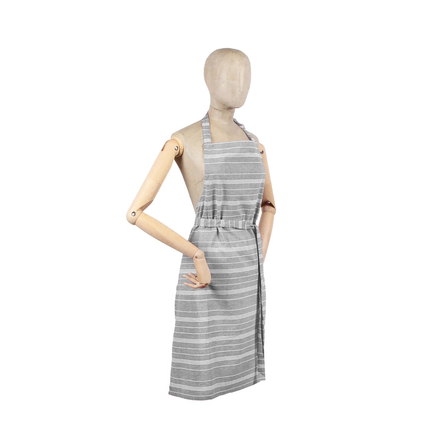 Stonewash Stripe Adjustable Apron in Grey