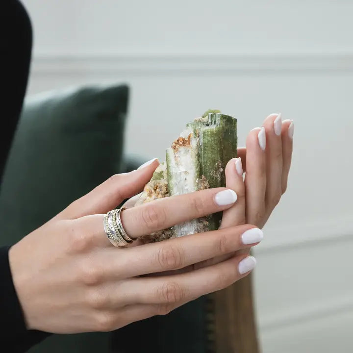 Clarity Sterling Silver Meditation Spinner Ring - US01