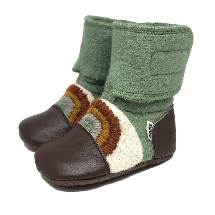 Nooks Good Vibes Felted Wool Booties Size 8.5 (2-3T)
