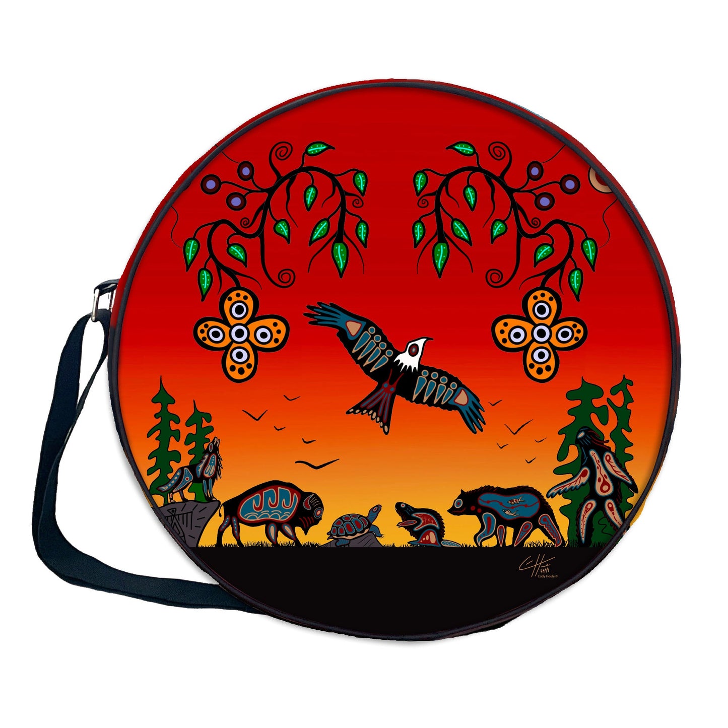 Cody Houle Seven Grandfather Teachings 17in Drum Bag