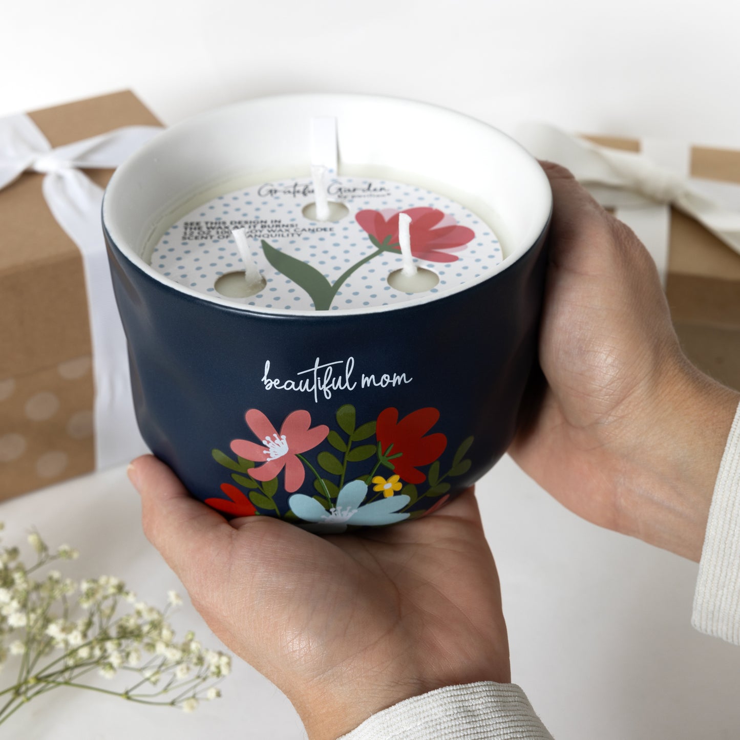 Beautiful Mom 100% Soy Wax Reveal Triple Wick Candle