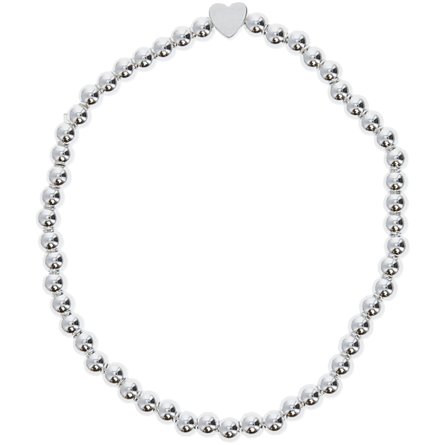 Mom Silver Plated - Beaded Stretch Bracelet