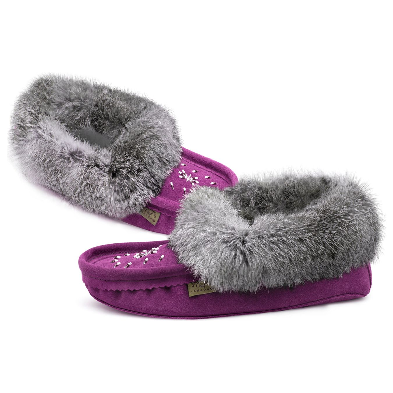 Fur Trim Ladies Moccasin - Violet600VI