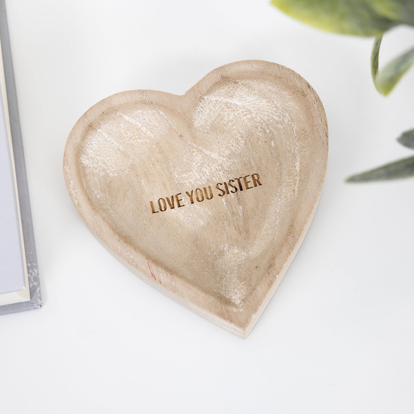 Love You Sister Wood Keepsake Dish