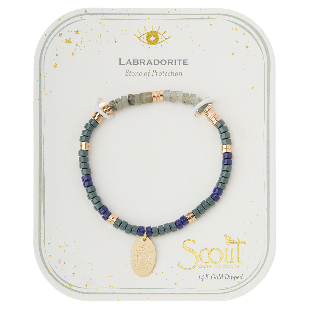 INTENTION CHARM BRACELET - LABRADORITE/GOLD