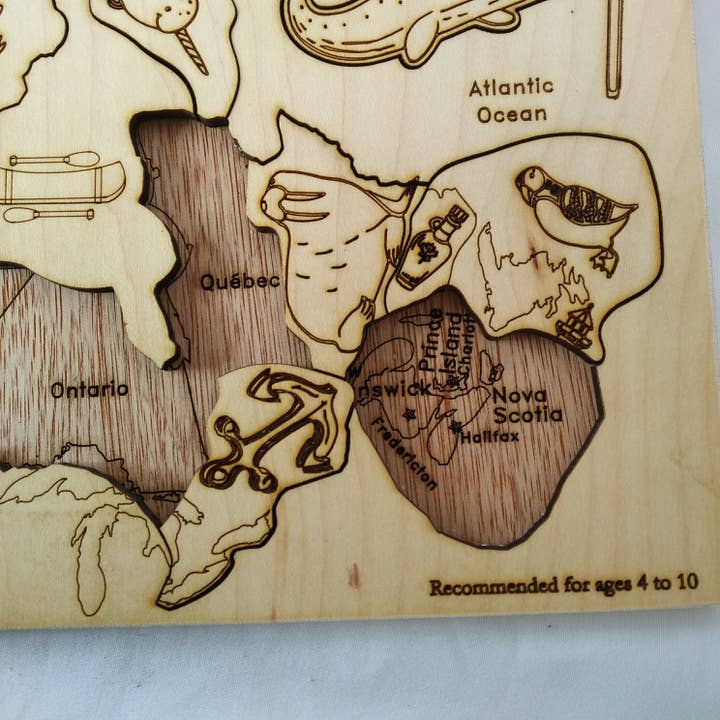 Kids Canada Map Puzzle with Native Animals