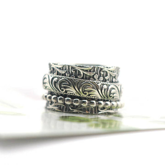 Dancer Sterling Silver Meditation Spinner Ring