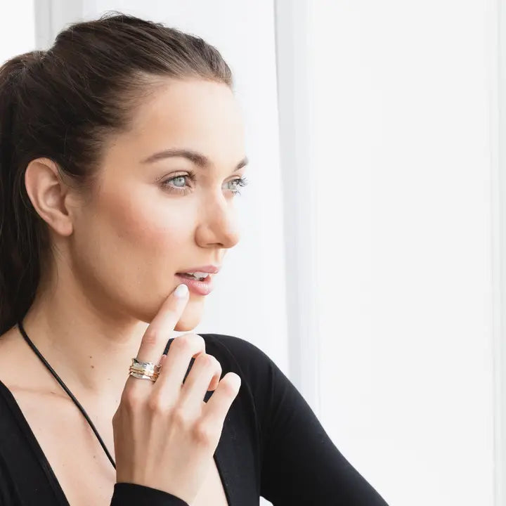 Breeze Sterling Silver Meditation Spinner Ring - 797