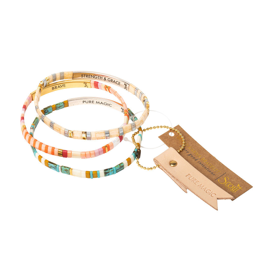 GOOD KARMA MIUKI BRACELET - BRAVE PINK MULTI/GOLD