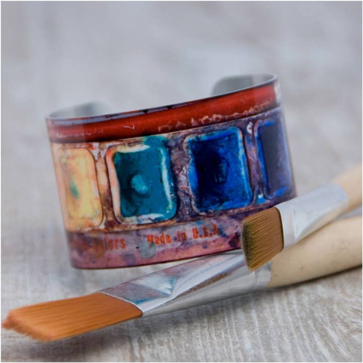 Water Color Paintbox Statement Cuff - Large cuff