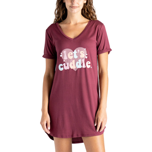 Let's Cuddle V-Neck Night Shirt