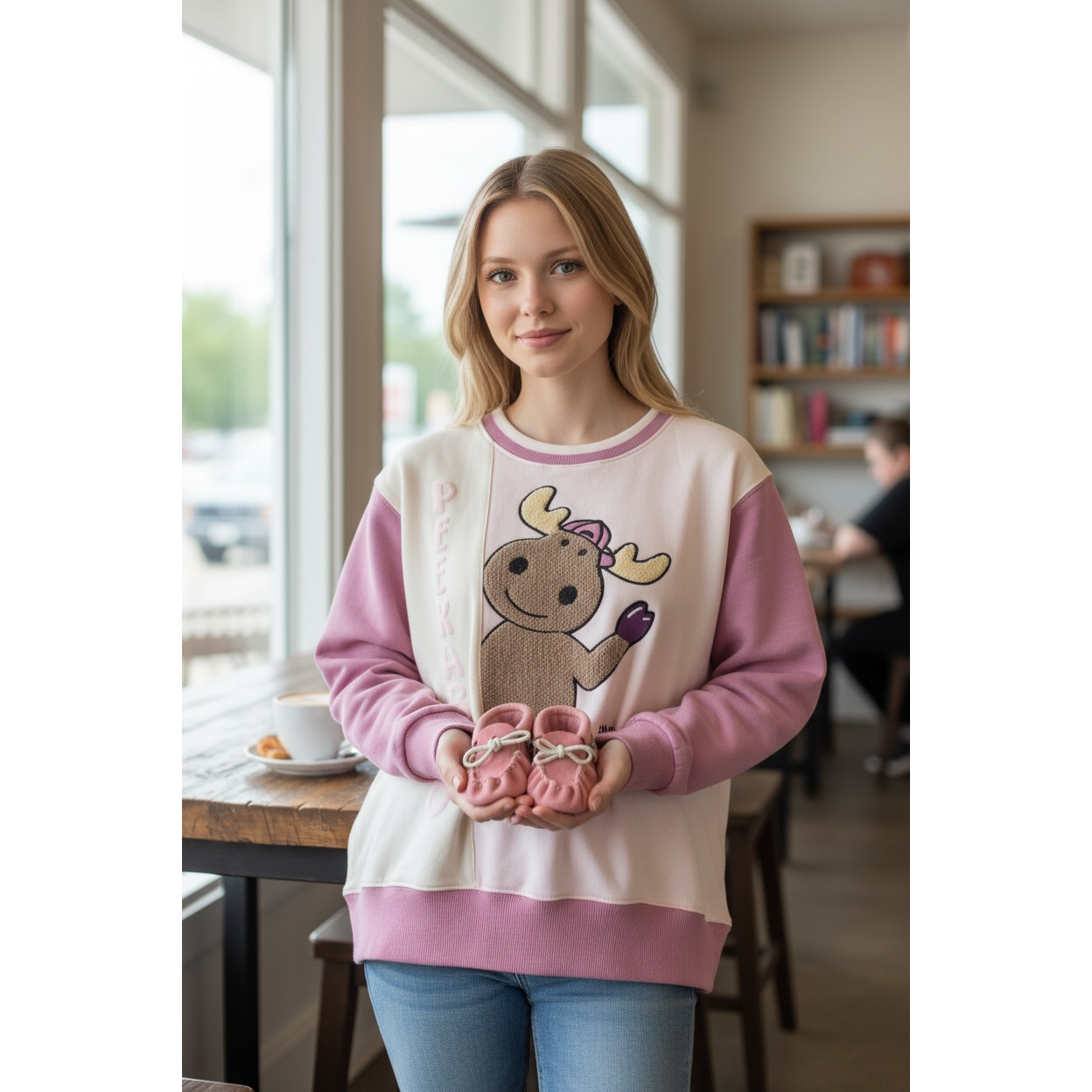 Kids Hiding Moose Crew Neck - K1174