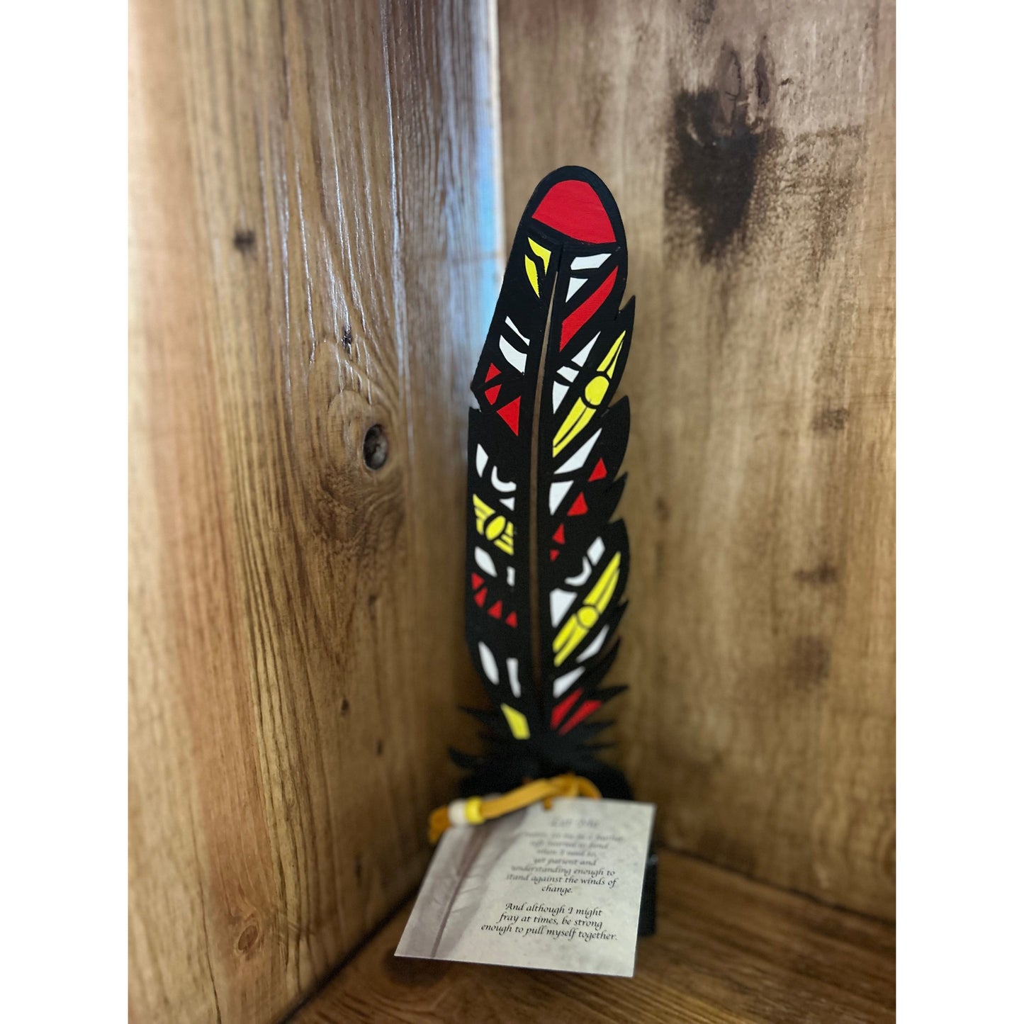 'Let me Be' Wooden Painted Feathers