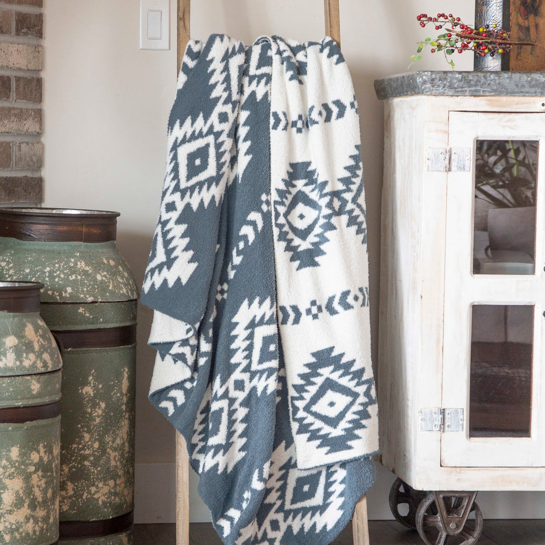 Dark Grey Pattern Blanket