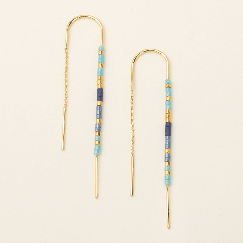 CHROMACOLOR MIYUKI THREAD EARRING - COBALT MULTI/GOLD MD001