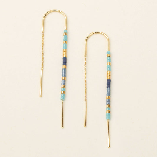CHROMACOLOR MIYUKI THREAD EARRING - COBALT MULTI/GOLD MD001