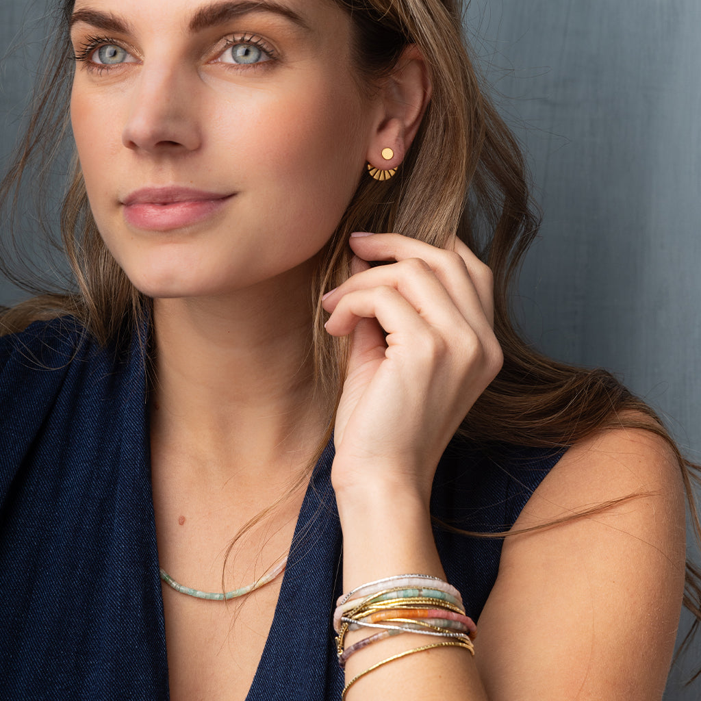 SUNBURST EARRING JACKET/GOLD VERMEIL ER026