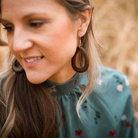 Kleskun Hoop Wooden Earrings