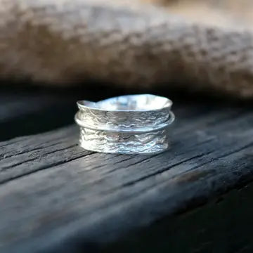 Simplicity Sterling Silver Meditation Spinner Ring - US63