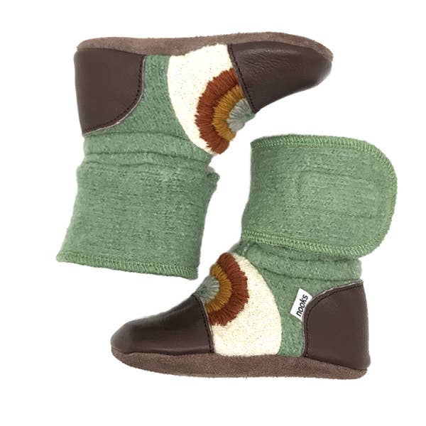 Nooks Good Vibes Felted Wool Booties Size 8.5 (2-3T)