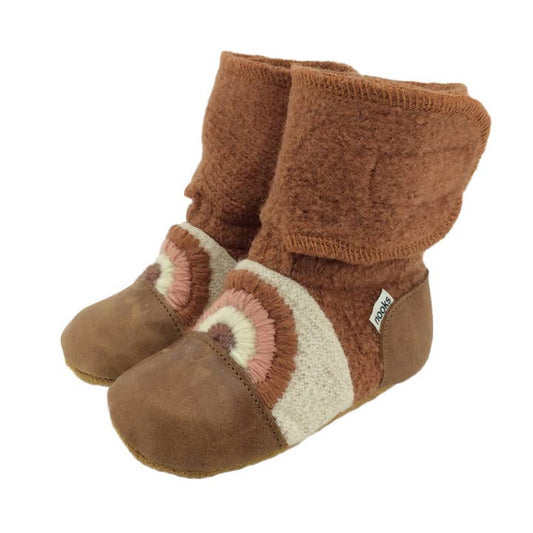 Nooks Clay Felted Wool Booties Size 7 (18-24)