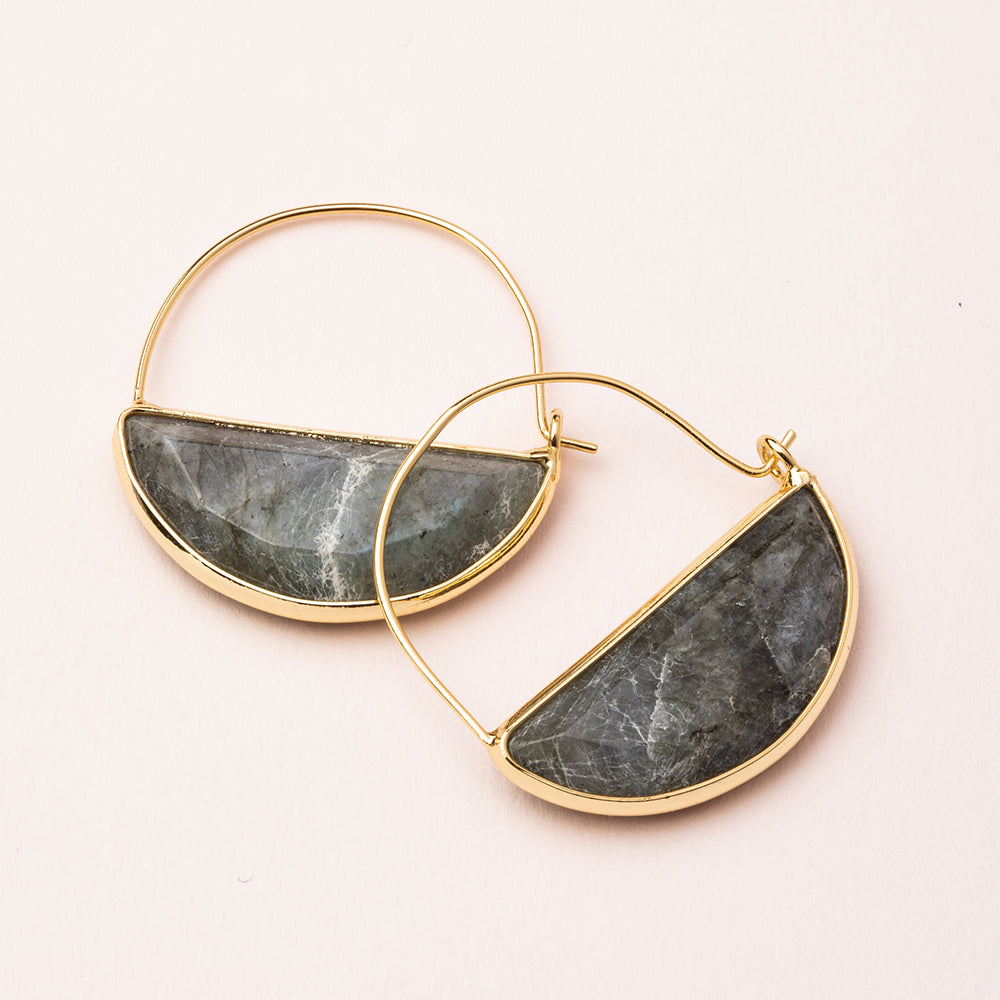 Stone Prism Hoop - Labradorite/Gold EP001