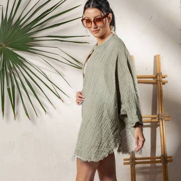 Boho Muslin Kimono Poncho