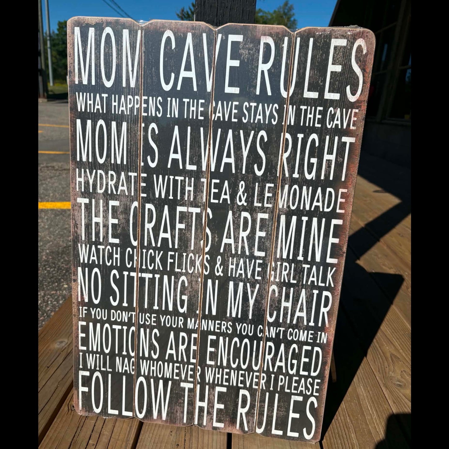 Mom Cave Rules -Wooden Sign