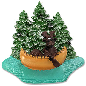 Bobble Magnet - Moose/Canoe