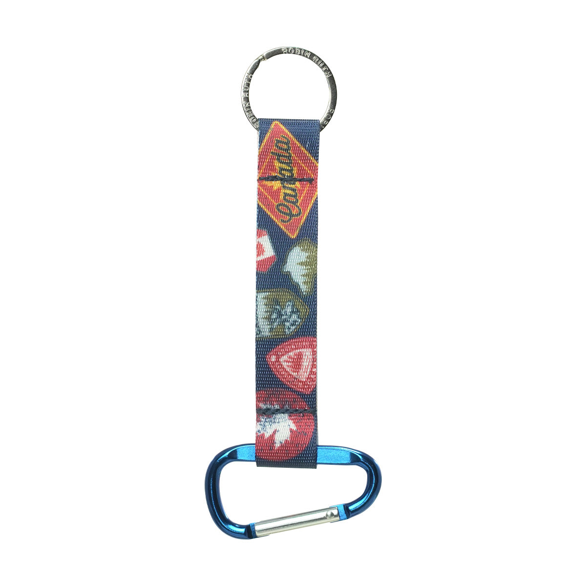 Travel Badge Navy RR Carabiner Keyring