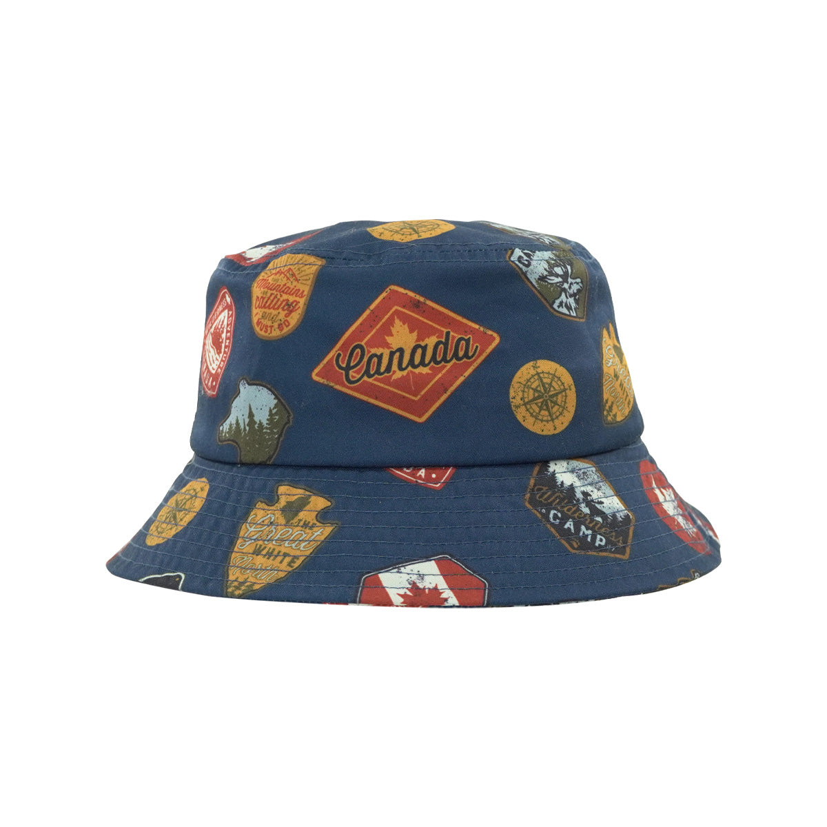 Travel Badge Navy RR Youth Bucket Hat