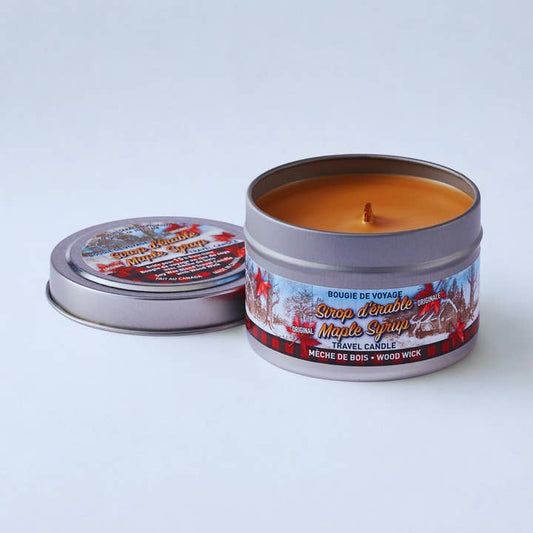 Maple Syrup Candle in Super Mini Travel Tin (Wood) - Silver NC056
