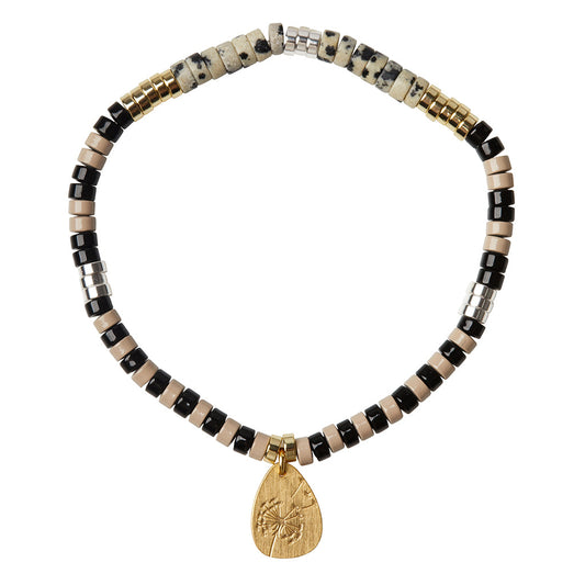 INTENTION CHARM BRACELET - DALMATIAN JASPER/GOLD