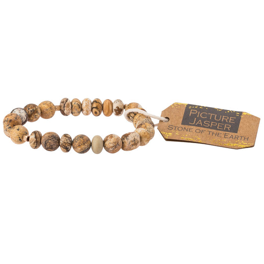 STONE STACKING BRACELET - PICTURE JASPER