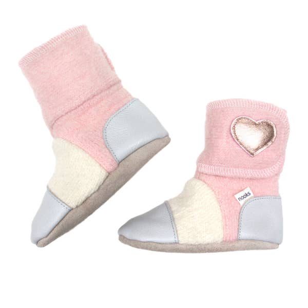 Snowberry Felted Wool Booties - Size 8 (2-3 y)
