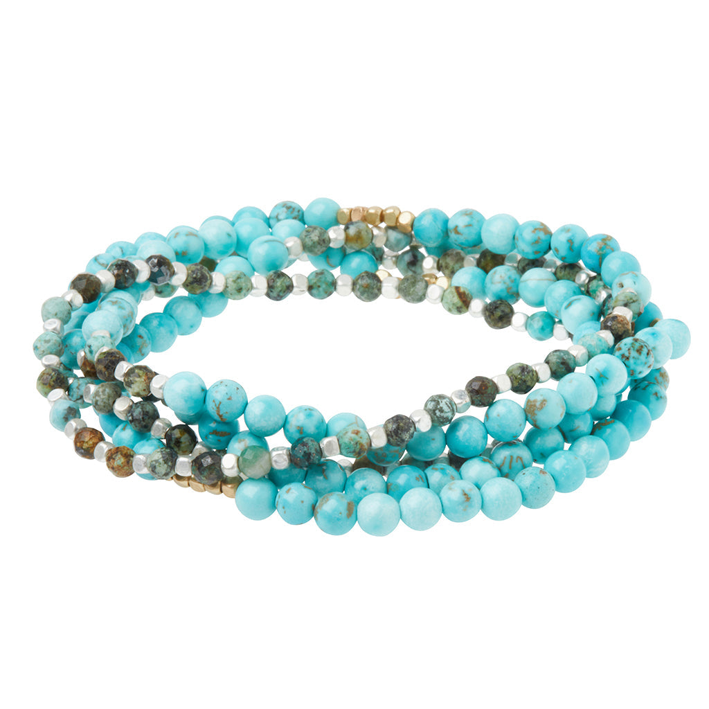 STONE WRAP BRACELET/NECKLACE - AFRICAN TURQUOISE