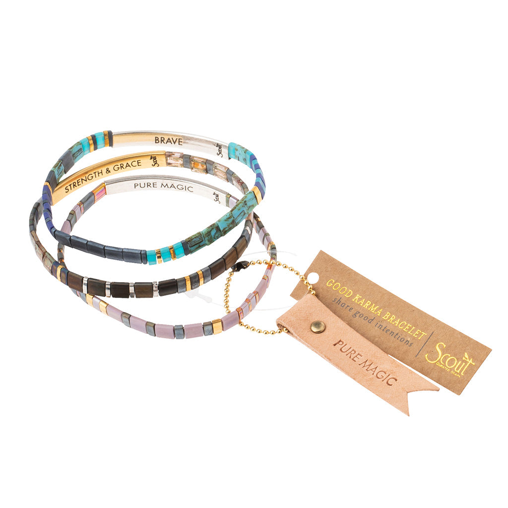 GOOD KARMA MIUKI BRACELET - GOOD AS GOLD AQUA MULTI/GOLD