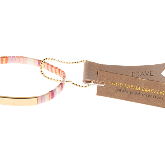 GOOD KARMA MIUKI BRACELET - BRAVE PINK MULTI/GOLD