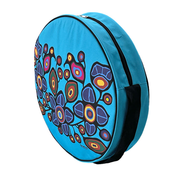 Norval Morrisseau Flowers and Birds 17in Drum Bag SKU 2353
