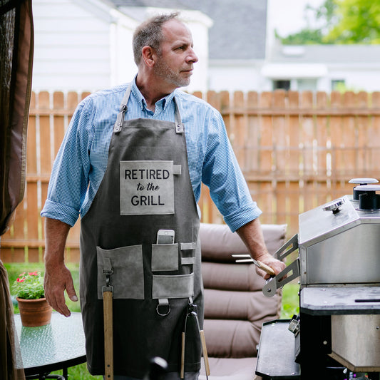 Retired to the Grill Canvas Grilling Apron