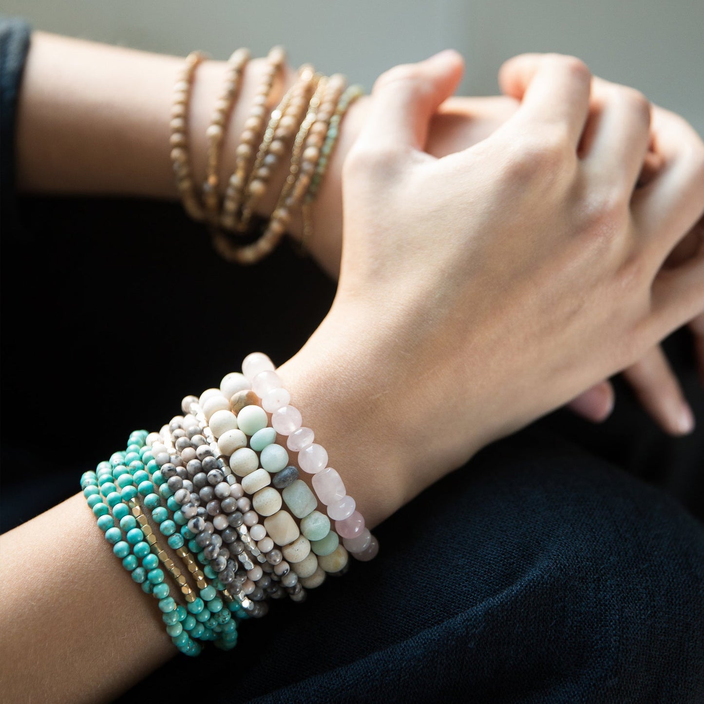 STONE STACKING BRACELET - AFRICAN TURQUOISE