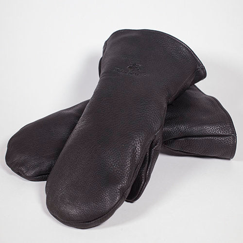 Black Deerskin Gauntlet Mitts