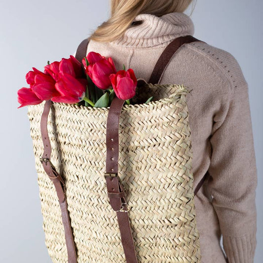 Moroccan Straw Market Backpack