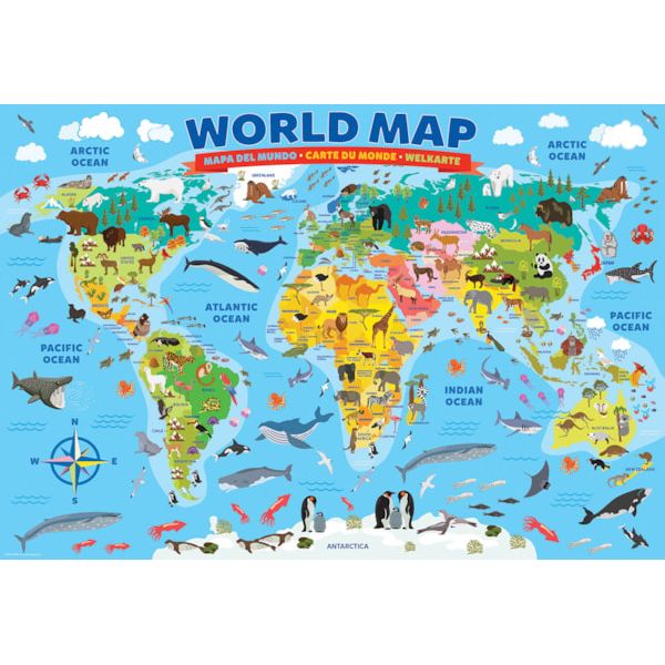 Illustrated Map Of The World Puzzle