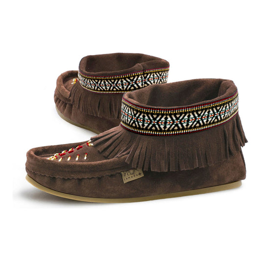 Ladies Moccasin Booties - 6481727 Choc