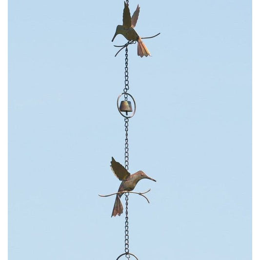 Flamed Hummingbirds and Bells Rain Chain