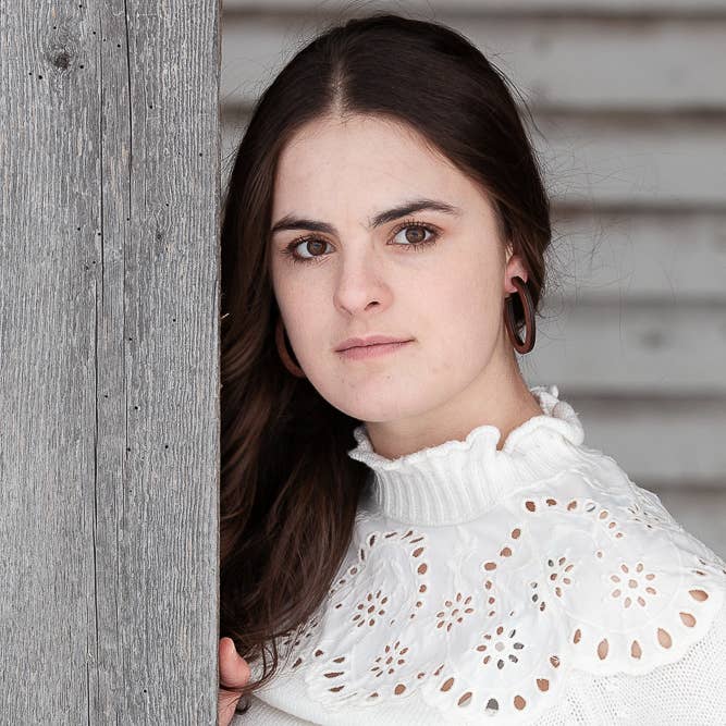 Clayhurst Wooden Hoop Earring - Brown