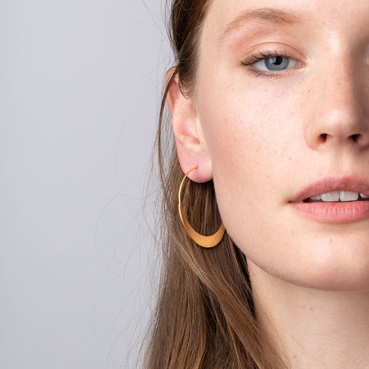 Refined Earring Collection - Crescent Hoop/Gold Vermei - ER002